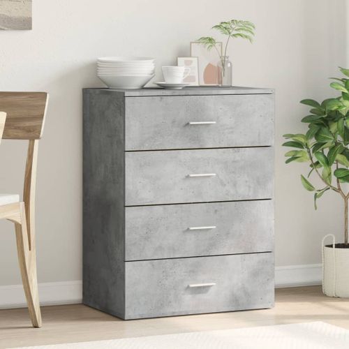 Buffet gris béton 60x39x80 cm bois d'ingénierie - Photo n°3; ?>