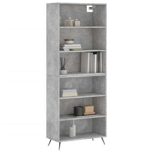 Buffet gris béton 69,5x32,5x180 cm bois d'ingénierie - Photo n°3; ?>