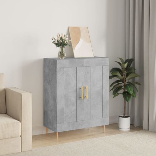 Buffet gris béton 69,5x34x90 cm bois d'ingénierie - Photo n°2; ?>