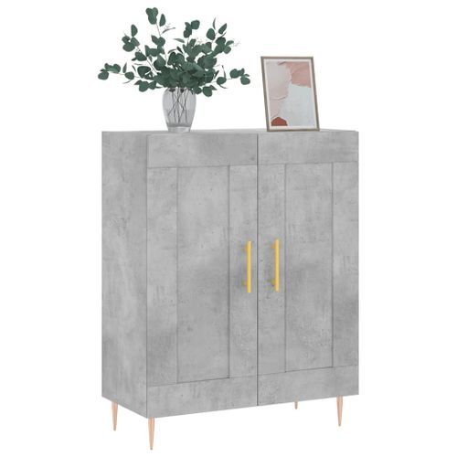 Buffet gris béton 69,5x34x90 cm bois d'ingénierie - Photo n°3; ?>