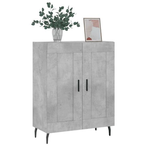 Buffet gris béton 69,5x34x90 cm bois d'ingénierie - Photo n°3; ?>