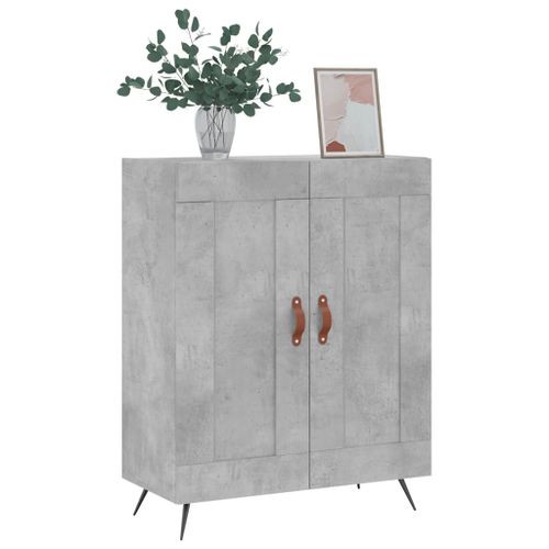 Buffet gris béton 69,5x34x90 cm bois d'ingénierie - Photo n°3; ?>