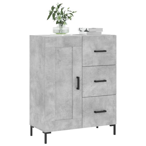 Buffet gris béton 69,5x34x90 cm bois d'ingénierie - Photo n°3; ?>