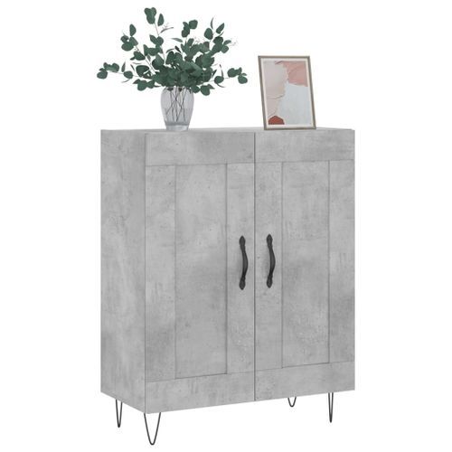 Buffet gris béton 69,5x34x90 cm bois d'ingénierie - Photo n°3; ?>