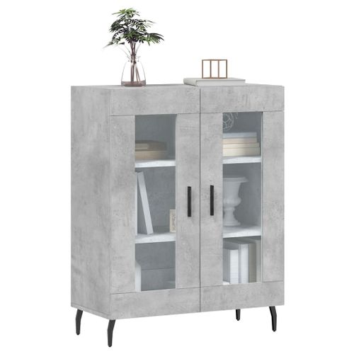 Buffet gris béton 69,5x34x90 cm bois d'ingénierie - Photo n°3; ?>