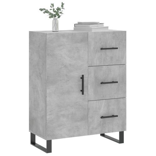 Buffet gris béton 69,5x34x90 cm bois d'ingénierie - Photo n°3; ?>