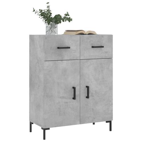 Buffet gris béton 69,5x34x90 cm bois d'ingénierie - Photo n°3; ?>