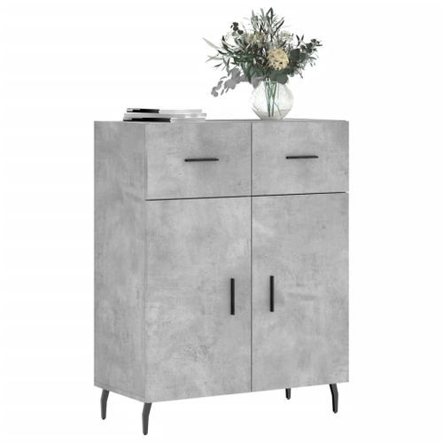 Buffet gris béton 69,5x34x90 cm bois d'ingénierie - Photo n°3; ?>