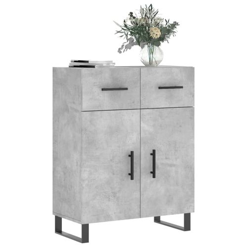 Buffet gris béton 69,5x34x90 cm bois d'ingénierie - Photo n°3; ?>