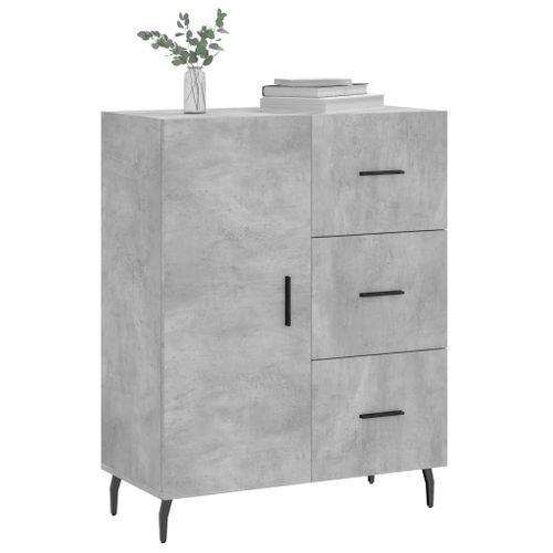 Buffet gris béton 69,5x34x90 cm bois d'ingénierie - Photo n°3; ?>