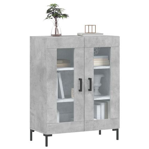 Buffet gris béton 69,5x34x90 cm bois d'ingénierie - Photo n°3; ?>