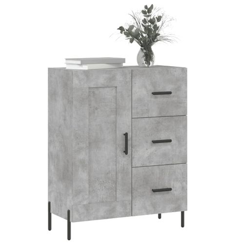 Buffet gris béton 69,5x34x90 cm bois d'ingénierie - Photo n°3; ?>