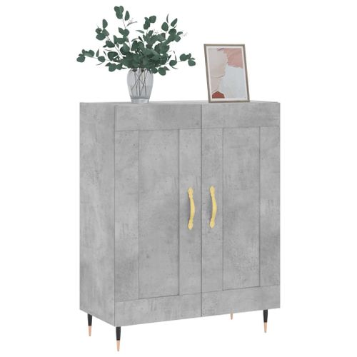 Buffet gris béton 69,5x34x90 cm bois d'ingénierie - Photo n°3; ?>