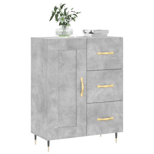 Buffet gris béton 69,5x34x90 cm bois d'ingénierie - Photo n°3; ?>