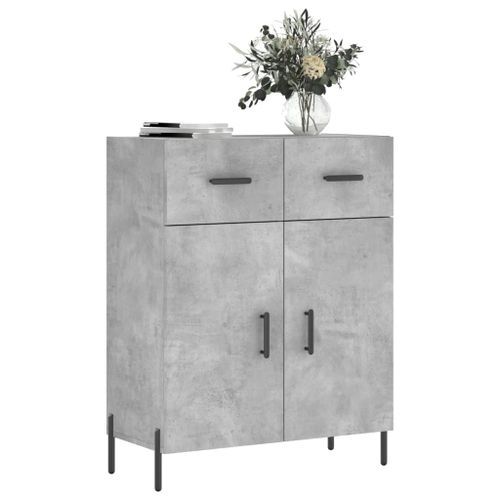 Buffet gris béton 69,5x34x90 cm bois d'ingénierie - Photo n°3; ?>