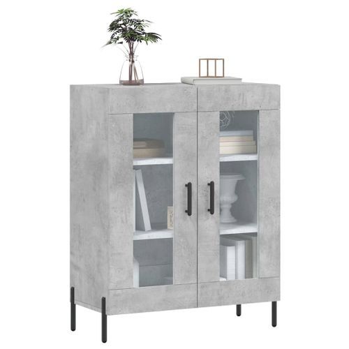 Buffet gris béton 69,5x34x90 cm bois d'ingénierie - Photo n°3; ?>