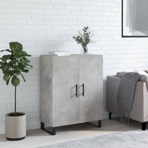 Buffet gris béton 69,5x34x90 cm bois d'ingénierie - Photo n°2; ?>