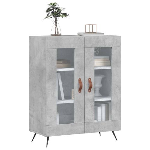 Buffet gris béton 69,5x34x90 cm bois d'ingénierie - Photo n°3; ?>