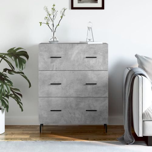 Buffet gris béton 69,5x34x90 cm bois d'ingénierie - Photo n°2; ?>