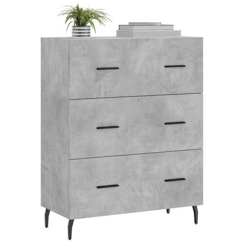 Buffet gris béton 69,5x34x90 cm bois d'ingénierie - Photo n°3; ?>