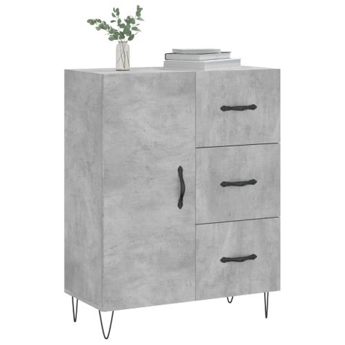 Buffet gris béton 69,5x34x90 cm bois d'ingénierie - Photo n°3; ?>