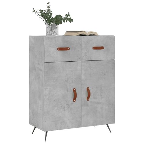 Buffet gris béton 69,5x34x90 cm bois d'ingénierie - Photo n°3; ?>