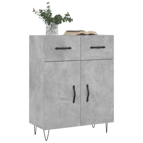 Buffet gris béton 69,5x34x90 cm bois d'ingénierie - Photo n°3; ?>