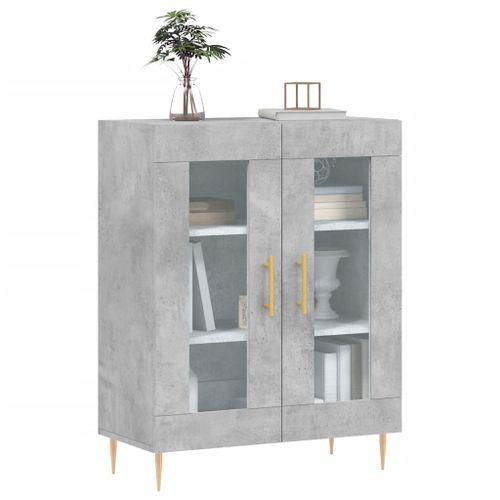 Buffet gris béton 69,5x34x90 cm bois d'ingénierie - Photo n°3; ?>