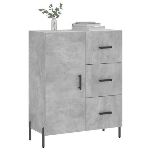 Buffet gris béton 69,5x34x90 cm bois d'ingénierie - Photo n°3; ?>