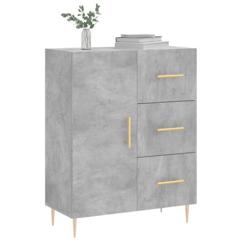 Buffet gris béton 69,5x34x90 cm bois d'ingénierie - Photo n°3; ?>