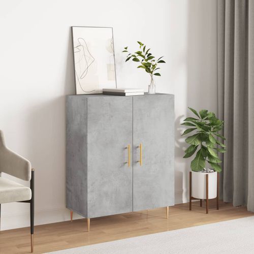 Buffet gris béton 69,5x34x90 cm bois d'ingénierie - Photo n°2; ?>