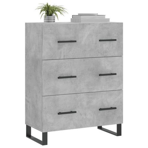 Buffet gris béton 69,5x34x90 cm bois d'ingénierie - Photo n°3; ?>