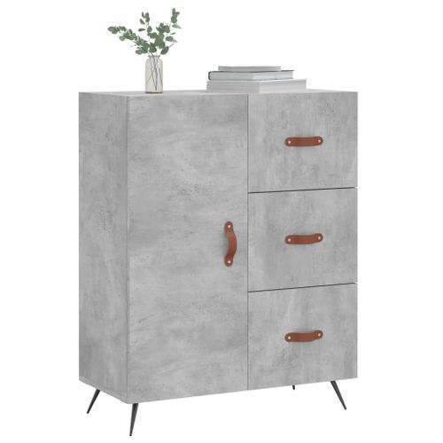 Buffet gris béton 69,5x34x90 cm bois d'ingénierie - Photo n°3; ?>