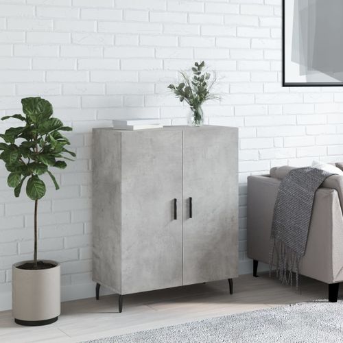 Buffet gris béton 69,5x34x90 cm bois d'ingénierie - Photo n°2; ?>