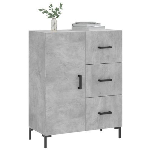 Buffet gris béton 69,5x34x90 cm bois d'ingénierie - Photo n°3; ?>