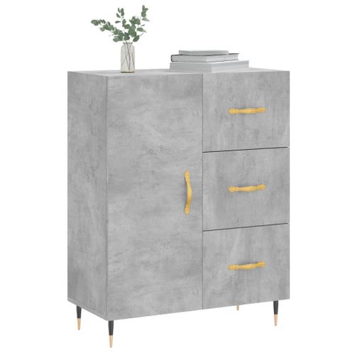 Buffet gris béton 69,5x34x90 cm bois d'ingénierie - Photo n°3; ?>