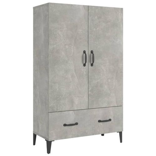 Buffet Gris béton 70x31x115 cm Bois d'ingénierie - Photo n°2; ?>