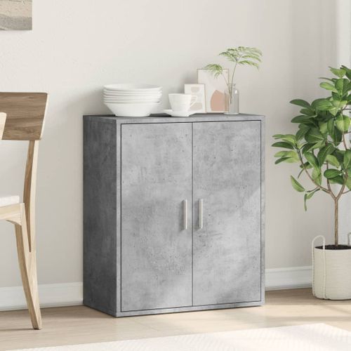 Buffet gris béton 79x38x80 cm bois d'ingénierie - Photo n°3; ?>