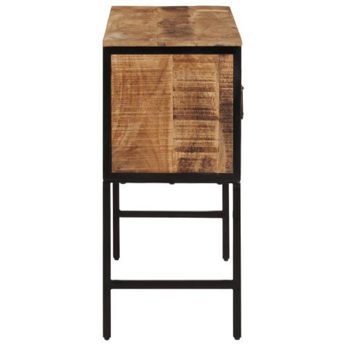 Buffet haut 100x35x75 cm bois de manguier brut massif - Photo n°3; ?>