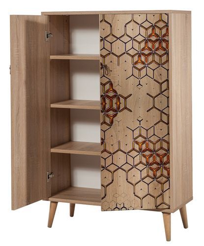 Buffet haut 2 portes en bois clair Kiza 720 - Photo n°2; ?>