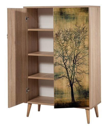 Buffet haut 2 portes en bois clair Kiza 729 - Photo n°2; ?>