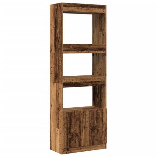 Buffet haut 63x33x180 cm vieux bois bois d'ingénierie - Photo n°2; ?>