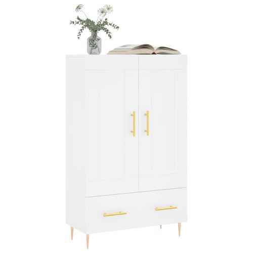 Buffet haut blanc 69,5x31x115 cm bois d'ingénierie - Photo n°3; ?>