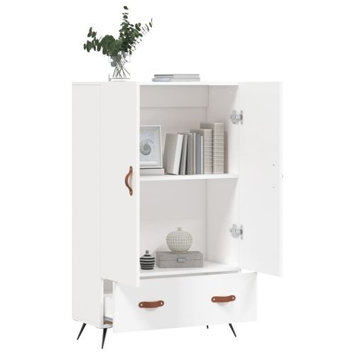 Buffet haut blanc 69,5x31x115 cm bois d'ingénierie - Photo n°3; ?>