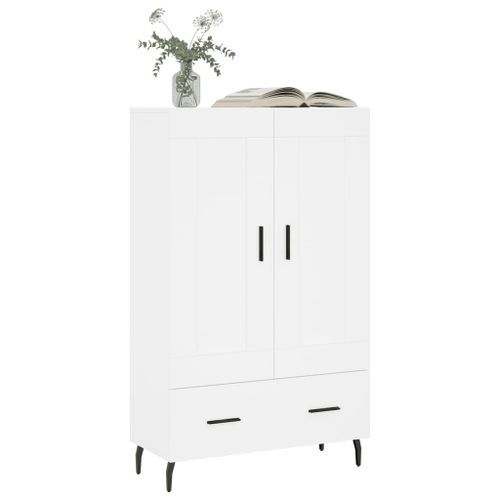 Buffet haut blanc 69,5x31x115 cm bois d'ingénierie - Photo n°3; ?>