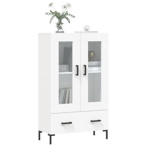 Buffet haut blanc 69,5x31x115 cm bois d'ingénierie - Photo n°3; ?>