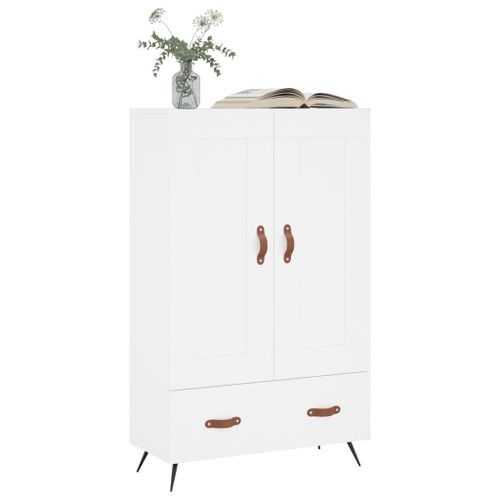 Buffet haut blanc 69,5x31x115 cm bois d'ingénierie - Photo n°3; ?>