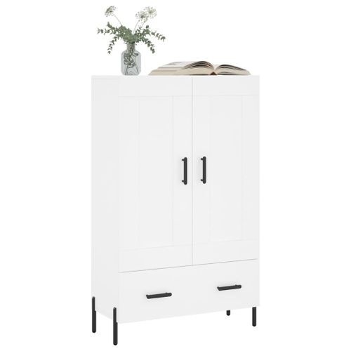 Buffet haut blanc 69,5x31x115 cm bois d'ingénierie - Photo n°3; ?>