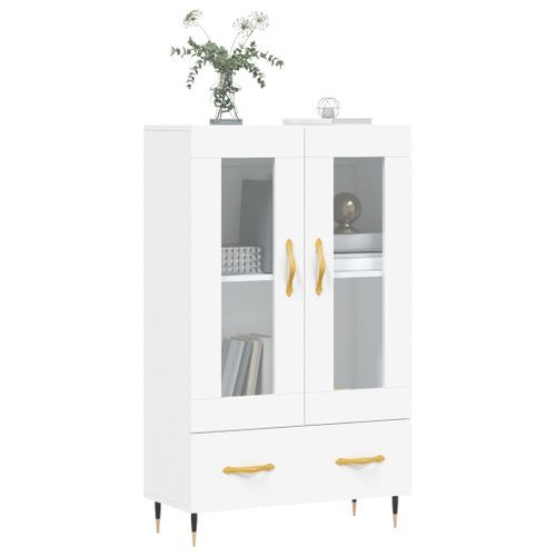 Buffet haut blanc 69,5x31x115 cm bois d'ingénierie - Photo n°3; ?>