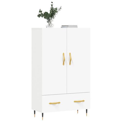 Buffet haut blanc 69,5x31x115 cm bois d'ingénierie - Photo n°3; ?>